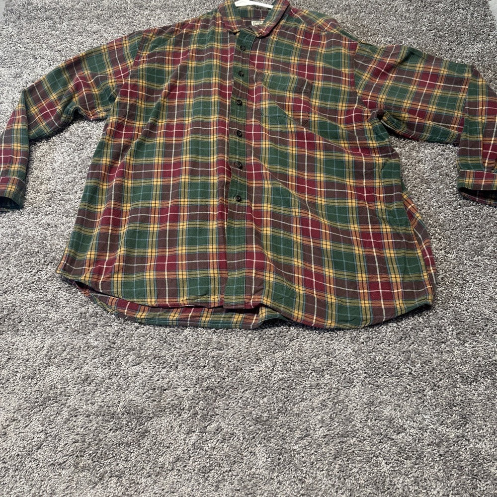 L.L. Bean Men's Long Sleeve Button-Up Flannel Traditional Fit Size XXL